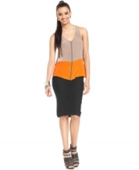 An allover wave texture adds dimension to this body-con Bar III pencil skirt -- perfect for balancing the season's boxy, loose tops! An allover wave texture adds dimension to this body-con Bar III pencil skirt -- perfect for balancing the season's boxy, loose tops!