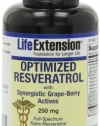 Life Extension Optimized Resveratrol with Synergistic Grape-berry Actives 250mg, Veggie Caps, 60-Count