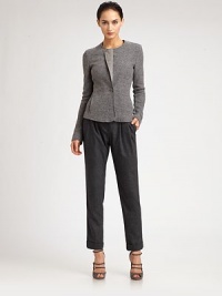 Crisp front pleats and narrow cuffs lend style to this finespun Italian wool style.Self waistband with side-tab closureBelt loopsZip flyFront pleatsCuffed legFully linedInseam, about 28WoolDry cleanMade in Italy of imported fabricModel shown is 5'11 (180cm) wearing US size 4. Crisp front pleats and narrow cuffs lend style to this finespun Italian wool style.Self waistband with side-tab closureBelt loopsZip flyFront pleatsCuffed legFully linedInseam, about 28WoolDry cleanMade in Italy of imported fabricModel shown is 5'11 (180cm) wearing US size 4.