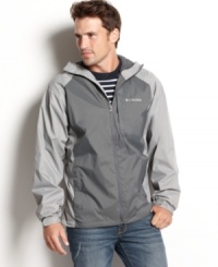 Rainy days won't ruin your plans with this lightweight, water-resistant raincoat from Columbia. Rainy days won't ruin your plans with this lightweight, water-resistant raincoat from Columbia.