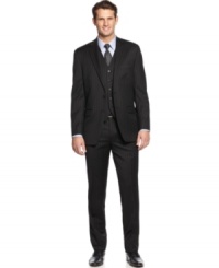 Step up for any occasion in sharp stripes on this 3-piece suit from Lauren Ralph Lauren. Step up for any occasion in sharp stripes on this 3-piece suit from Lauren Ralph Lauren.