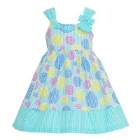 Bonnie Jean Baby Girls 3-6M Aqua Circle Dot Bow Summer Bloomers Dress Bonnie Jean Baby Girls 3-6M Aqua Circle Dot Bow Summer Bloomers Dress