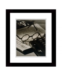A must-see, the Theater Critic still life focuses on a folded newspaper, old-fashioned typewriter and set of handsome specs. Perfect for the home office or media room, with a black frame from Lauren Ralph Lauren. A must-see, the Theater Critic still life focuses on a folded newspaper, old-fashioned typewriter and set of handsome specs. Perfect for the home office or media room, with a black frame from Lauren Ralph Lauren.