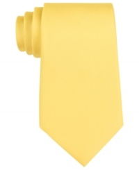 Create a singular style with the solid bright statement of this tie from Tommy Hilfiger. Create a singular style with the solid bright statement of this tie from Tommy Hilfiger.