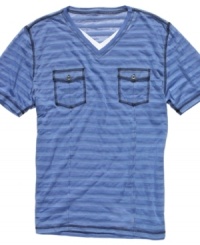 Keep it casual and easy with this v-neck t-shirt from Bar III. Keep it casual and easy with this v-neck t-shirt from Bar III.