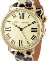 Betsey Johnson Women's BJ00032-03 Analog Leopard Printed Patent Leather Strap Watch