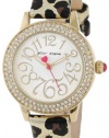 Betsey Johnson Women's BJ00251-01  Analog Metallic Leopard Printed Strap Watch