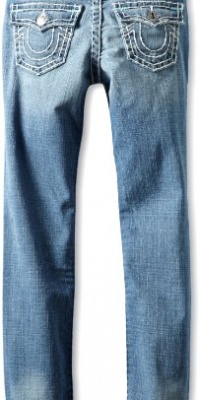 True Religion Girls 7-16 Julie Skinny Super T With Bright Sea Blue Bartacks And Matching Back Label, Medium Drifter, 14 True Religion Girls 7-16 Julie Skinny Super T With Bright Sea Blue Bartacks And Matching Back Label, Medium Drifter, 14