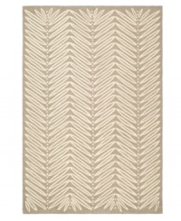 A herringbone pattern of leaves creates a fresh look for the modern home in this unique area rug from Martha Stewart rugs. Hand tufted in India of long wool fibers, this luxurious home accent presents unparalleled comfort and style underfoot. A herringbone pattern of leaves creates a fresh look for the modern home in this unique area rug from Martha Stewart rugs. Hand tufted in India of long wool fibers, this luxurious home accent presents unparalleled comfort and style underfoot.