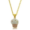 Lily Nily Children's 18k Gold Overlay White and Pink Enamel Ice Cream Pendant