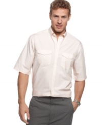 Check cool, go-anywhere style off your list with this plaid shirt from Calvin Klein. Check cool, go-anywhere style off your list with this plaid shirt from Calvin Klein.