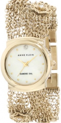 Anne Klein Women's 10/9780MPGB Swarovski Crystal Accented Rope Chain Diamond Dial Watch Anne Klein Women's 10/9780MPGB Swarovski Crystal Accented Rope Chain Diamond Dial Watch