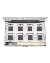 Ma Petite Palette' is a conveniently sized compact created with an ingenious magnet system that allows for personal customization. It can hold any three colors from the Chantecaille collection, including Shine, Lasting, and Iridescent Eye Shades, as well as Cheek Shades. The elegant refillable silver case includes a large mirror and basic eye brush that facilitate on-the-go application.
