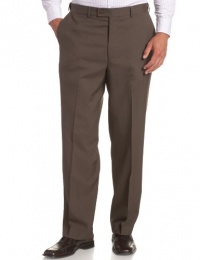 Louis Raphael LUXE Men's Washable 100% Wool Solid Flat Front Hidden Extension Dress Pant,Bark,36x32 Louis Raphael LUXE Men's Washable 100% Wool Solid Flat Front Hidden Extension Dress Pant,Bark,36x32