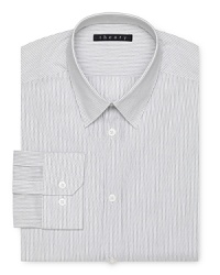 With a modern contemporary silhouette and a bit of stretch, this dress shirt from Theory fits into your schedule whenever you need it. With a modern contemporary silhouette and a bit of stretch, this dress shirt from Theory fits into your schedule whenever you need it.
