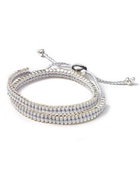Links of London Double Wrap Pewter and White Friendship Bracelet