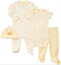Carters Infant Yellow Duckie Four Piece Layette Set, 6M Carters Infant Yellow Duckie Four Piece Layette Set, 6M
