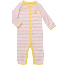 Carter's Bee Stripe Coverall (Sizes NB - 9M) - pink/yellow, 6 months Carter's Bee Stripe Coverall (Sizes NB - 9M) - pink/yellow, 6 months