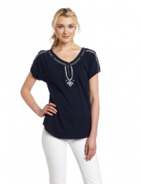 Lucky Brand Women's Spring Barrington Short Sleeve Top