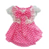Pink Princess Polka Dot Dog Dress for Dog Shirt Fashion Cozy Dog Clothes Free Shipping,XS