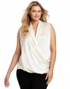Calvin Klein Women's Plus-Size Wmn Drape Front Top