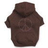 Casual Canine Polyester 8-Inch Peace Sign Dog Hoodie, XX-Small, Brown