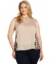 Calvin Klein Women's Plus-Size Print Block Top