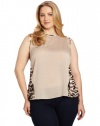 Calvin Klein Women's Plus-Size Print Block Top