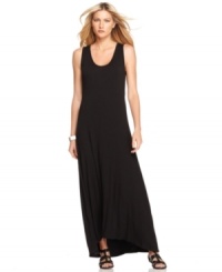 A crochet back adds a bit of boho flair to this Calvin Klein maxi dress for an easy yet stylish summer look! A crochet back adds a bit of boho flair to this Calvin Klein maxi dress for an easy yet stylish summer look!