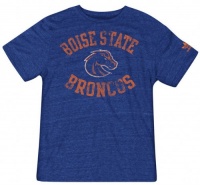 Boise State Broncos Blue Gym Class Adidas Originals Tri-Blend Vintage Tee Boise State Broncos Blue Gym Class Adidas Originals Tri-Blend Vintage Tee