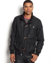 This stylish LRG jacket has a sleek slim fit and classic toggle-closure. This stylish LRG jacket has a sleek slim fit and classic toggle-closure.