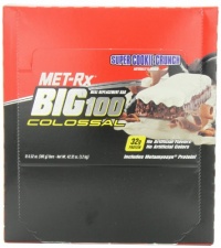 MET-Rx Big 100 Colossal Meal Replacement Bar, Super Cookie Crunch, 12 Bars, 3.52 Ounces MET-Rx Big 100 Colossal Meal Replacement Bar, Super Cookie Crunch, 12 Bars, 3.52 Ounces