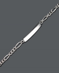 Simple and sophisticated, this traditional sterling silver ID bracelet adds a little decor to a tiny wrist. Approximate length: 6-1/2 inches. Simple and sophisticated, this traditional sterling silver ID bracelet adds a little decor to a tiny wrist. Approximate length: 6-1/2 inches.