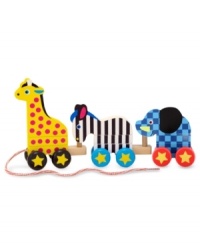 A giraffe, elephant and zebra can easily become a zephant, an eleraffe or a girbra when the wooden pieces are rearranged to form creative new critters on this popular wooden pull-toy! A giraffe, elephant and zebra can easily become a zephant, an eleraffe or a girbra when the wooden pieces are rearranged to form creative new critters on this popular wooden pull-toy!