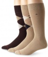 Tommy Hilfiger Men's 3 Pack Argyle Crew Socks