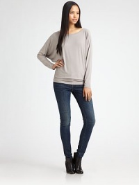 Luxe micromodal, slouchy and draped with a chic skin-baring keyhole at the back.BoatneckDropped shouldersDolman sleevesPullover style95% micromodal/5% spandexDry cleanImportedModel shown is 5'11 (180cm) wearing US size Small. Luxe micromodal, slouchy and draped with a chic skin-baring keyhole at the back.BoatneckDropped shouldersDolman sleevesPullover style95% micromodal/5% spandexDry cleanImportedModel shown is 5'11 (180cm) wearing US size Small.