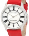 Anne Klein Women's 10/9905MPRD Leather Silver-Tone Red Leather Strap Watch