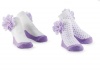 Mud Pie Baby Buds Decorated Cotton Socks, Purple, 0 - 12 Months, 3 Pack