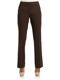 THE LOOKBanded waistZip fly with slide tab closureBack welt pocketsTHE FITRise, about 9Inseam, about 30THE MATERIALVirgin wool/elastaneCARE & ORIGINDry cleanImportedModel shown is 5'9 (175cm) wearing US size 4. THE LOOKBanded waistZip fly with slide tab closureBack welt pocketsTHE FITRise, about 9Inseam, about 30THE MATERIALVirgin wool/elastaneCARE & ORIGINDry cleanImportedModel shown is 5'9 (175cm) wearing US size 4.