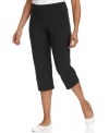 Get a slimming silhouette thanks to a built-in tummy panel in these easy petite capris from Style&co. Sport.