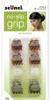 Scunci No-slip Grip Oval Top Jaw Clips, 1.5cm, 8-Count Scunci No-slip Grip Oval Top Jaw Clips, 1.5cm, 8-Count