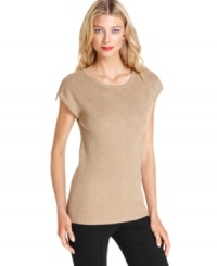 Exposed zippers and metallic details make MICHAEL Michael Kors' petite sweater perfect for the holiday season! Exposed zippers and metallic details make MICHAEL Michael Kors' petite sweater perfect for the holiday season!