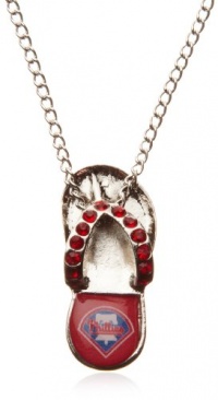 MLB Philadelphia Phillies Crystal Flip Flop Necklace MLB Philadelphia Phillies Crystal Flip Flop Necklace