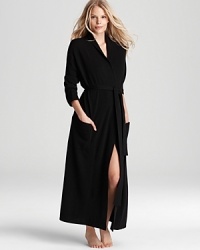 Wrap yourself in pure luxury-this classic robe from Arlotta is crafted from super-soft cashmere. Wrap yourself in pure luxury-this classic robe from Arlotta is crafted from super-soft cashmere.