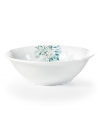 Romance blossoms at tables with the Silk Floral fruit bowl. Modern, fuss-free porcelain from Mikasa bears artsy garden blooms in teal and cream for a look of serene grace and femininity. Romance blossoms at tables with the Silk Floral fruit bowl. Modern, fuss-free porcelain from Mikasa bears artsy garden blooms in teal and cream for a look of serene grace and femininity.