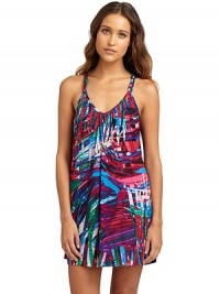 THE LOOKAbstract printGathered v-neckSleevelessBack keyholeTHE FITAbout 37 from shoulder to hemTHE MATERIALNylonCARE & ORIGINMachine washImported THE LOOKAbstract printGathered v-neckSleevelessBack keyholeTHE FITAbout 37 from shoulder to hemTHE MATERIALNylonCARE & ORIGINMachine washImported