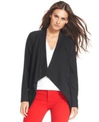 Soft, angled draping and an asymmetrical hem introduces a fresh take on the classic boyfriend blazer -- a versatile piece for all your layering needs from MICHAEL Michael Kors' petite collection. (Clearance) Soft, angled draping and an asymmetrical hem introduces a fresh take on the classic boyfriend blazer -- a versatile piece for all your layering needs from MICHAEL Michael Kors' petite collection. (Clearance)