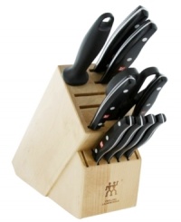This cutlery set is crafted to give you every edge when it comes to cooking. The perfect union of classic style and modern cutting technology, each ultra-sharp blade is stamped from a single piece of stainless steel, lending its ultra-sharp edge to virtually any kitchen task. Lifetime warranty. This cutlery set is crafted to give you every edge when it comes to cooking. The perfect union of classic style and modern cutting technology, each ultra-sharp blade is stamped from a single piece of stainless steel, lending its ultra-sharp edge to virtually any kitchen task. Lifetime warranty.