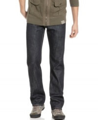 A dark rinse and timeless construction make these versatile Levi's blues a cool complement to any guy's off-the-clock lineup. A dark rinse and timeless construction make these versatile Levi's blues a cool complement to any guy's off-the-clock lineup.