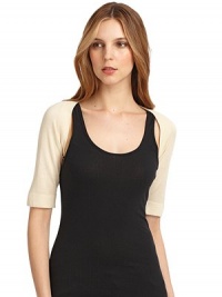 THE LOOKRibbed knit trimThree-quarter length sleevesOpen frontTHE FITAbout 8 from shoulder to hemTHE MATERIAL85% silk/15% cashmereCARE & ORIGINHand washImportedModel shown is 5'10 (177cm) wearing US size Small. THE LOOKRibbed knit trimThree-quarter length sleevesOpen frontTHE FITAbout 8 from shoulder to hemTHE MATERIAL85% silk/15% cashmereCARE & ORIGINHand washImportedModel shown is 5'10 (177cm) wearing US size Small.
